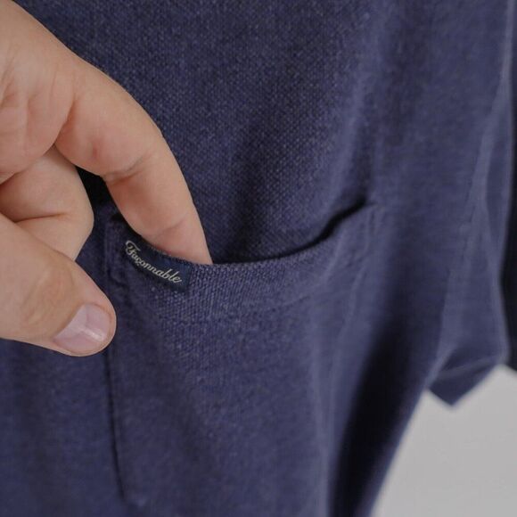 Faconnable Knit Polo Shirt Blue Medium Collared Short Sleeve - Picture 2 of 9